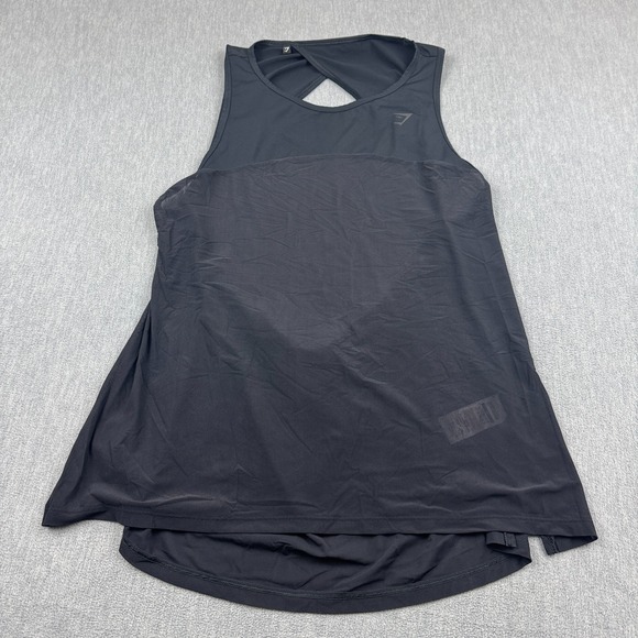 Gymshark Tops - Gymshark Tank Top Women XL Black Mesh‎ Open Back Gym Workout  Active Running